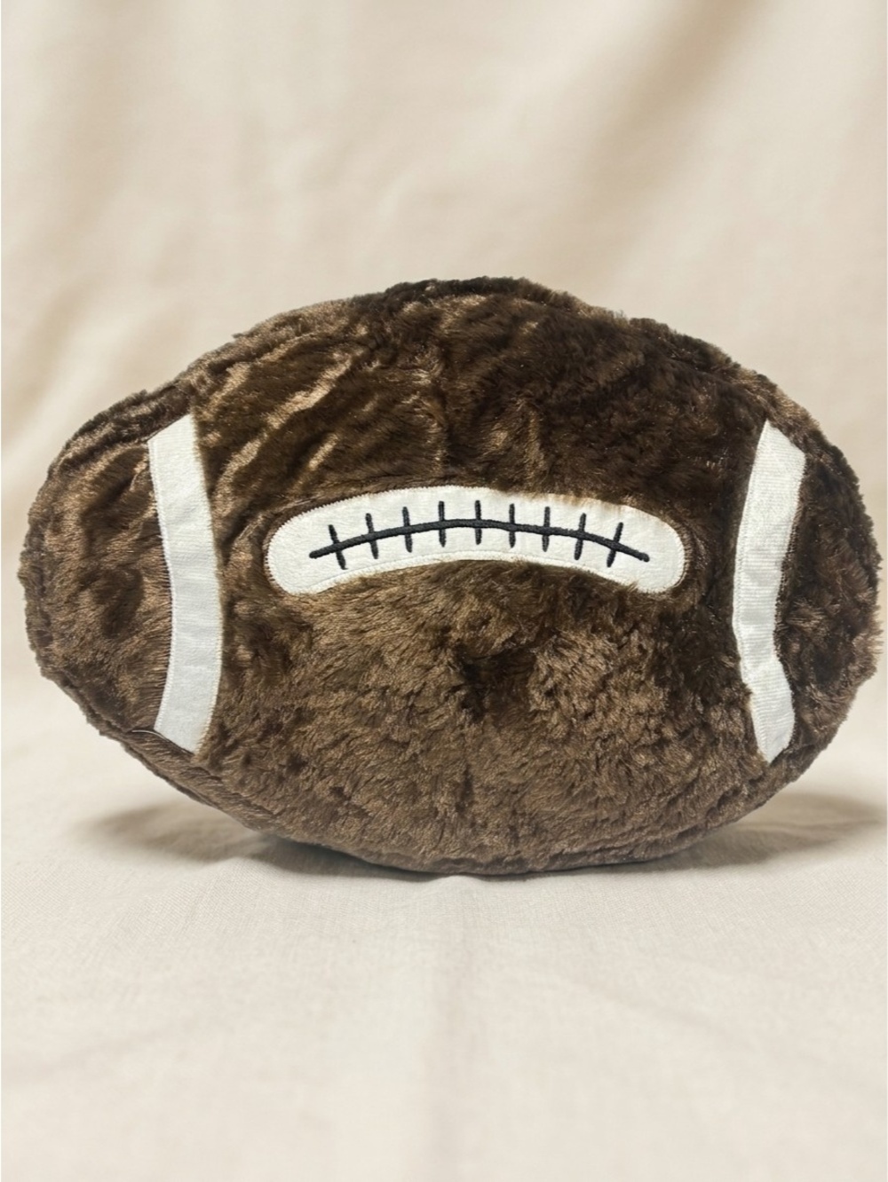 Plush Brown Football Shaped Throw Pillow Cushion Stuffed Sports Decor Soft NEW